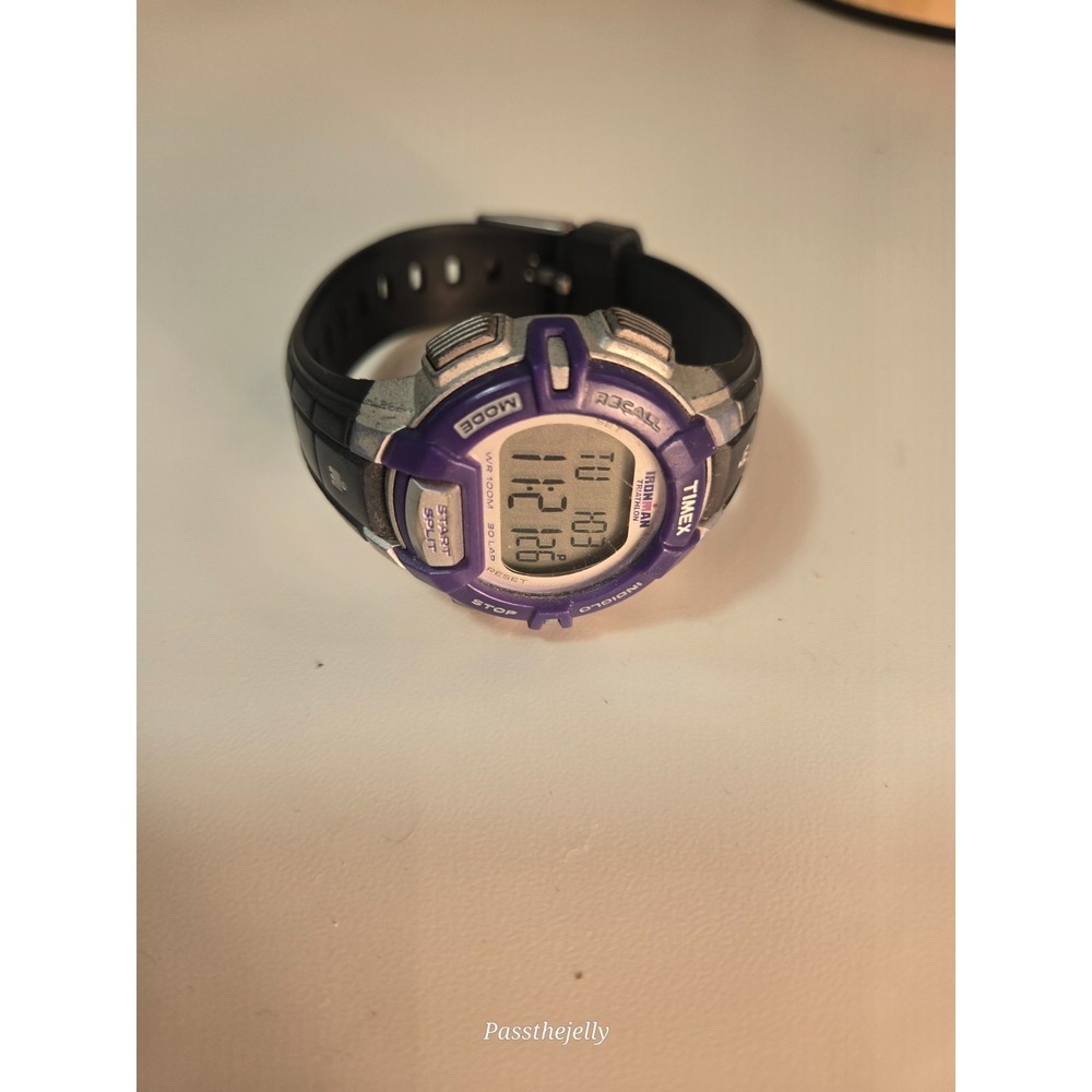 Timex Watch Mens Ironman Triathlon Digital 100M Alarm Chrono Purple